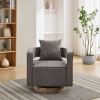 29.1"W Swivel Accent Open Back Chair Modern Comfy Sofa Chair With Weathered Base For Nursery Bedroom Living Room Hotel Office