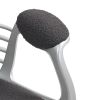 Vinsetto Teddy Fleece Home Office Chair, Button Tufted Desk Chair with Padded Armrests, Adjustable Height and Swivel Wheels, Dark Gray