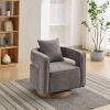 29.1"W Swivel Accent Open Back Chair Modern Comfy Sofa Chair With Weathered Base For Nursery Bedroom Living Room Hotel Office