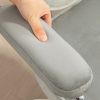 HOMCOM Cute Home Office Chair, Computer Desk Chair with Button Tufted Velvet-Feel Fabric, Swivel Vanity Chair, Gray