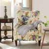 Paradise Upholstered Arm Chair, Off-White/Floral Printed On Cotton