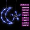 Star and Moon Fairy Lights Remote Control 138 LED Blue