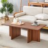 44.8 Inch Walnut Wood Grain MDF Coffee Table - Modern Luxury