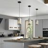 Modern Crystal Pendant Light - 3 Pack, Adjustable Hanging Ceiling Lamp with Crystal Prism Design for Dining Room, Kitchen Island