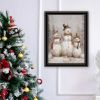 Trendy Decor 4U Three Snowman Pals Black Framed Wall Art for Living Room, Holiday Wall Art Print for Home Decor, Bedroom Wall Art by Jo Moulton