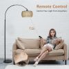 Boho Design Arc Floor Lamp with Dimmable Color LED Bulb, Remote App Control