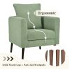 Barrel Chair, Teddy Fabric Accent Chair, Fabric Armchair Club Chair,Upholstered Arm Chair with Solid Wood Legs,Waist Pillow