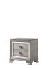Contemporary 1pc Light Gray Brown Finish 2 Storage Drawer Nightstand End Table Mirrored Accents Beautiful Solid Wood Wooden Bedroom Furniture