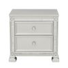 Glamorous Modern Design 1pc Nightstand of 2x Drawers Faux Crystal Knobs Silver Finish Furniture