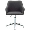 Swivel Office Chair Dark Gray Fabric