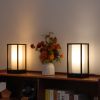 Table Lamp with Phone Charger, Bedside Lamp, Ambient Night Light Desk Lights for Living room Office desk