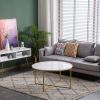 Mecor Round Coffee Table, Modern Center Table with Faux Marble Surface top & Gold Metal Legs, Sofa Table for Living Room