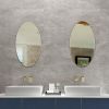 Frameless Beveled Wall Mounted Bathroom Mirror, HD Makeup Mirror, 25" Round Mirror