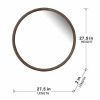 28" Round, Wall Mounted Wood Mirror, Home Decor for Living Room