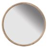 28" Round, Wall Mounted Wood Mirror, Home Decor for Living Room