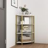 4-Tier Corner Open Shelf,Bookcase Freestanding Shelving Unit,Plant Stand Small Bookshelf for Living Room, Home Office, Kitchen, Small Space