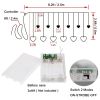 LED Curtain String Lights; 138 LED String Light Battery & USB Powered Waterproof Heart Shape Lights; 8 Flashing Modes