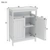 Standing storage with double shutter doors cabinet-White