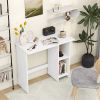 Small Computer Desk with Storage and Adjustable Shelf