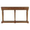 Oak Console Table with Bottom Shelf