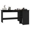 L-Shaped Corner Desk Black 47.2"x55.1"x29.5" Engineered Wood