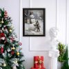 Trendy Decor 4U Finishing Touch on the Snowman Black Framed Wall Art for Living Room, Holiday Wall Art Print for Home Decor