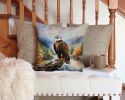 Eagle Throw Pillow Machine Washable, Indoor Outdoor Decorative Pillow for Couch, Bed or Patio, 14Hx14W