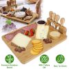 Bamboo Charcuterie Cheese Board Platter Board Serving Tray with Cutlery Set