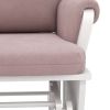 HOMCOM Nursery Glider Rocking Chair with Ottoman, Thick Padded Cushion Seating and Wood Base, Pink