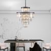 Black Luxury Crystal Chandelier Modern Chandeliers Lights Fixture Hanging Pendant Light Fixture for Dining Room Bedroom Living Room Dia 23.6 Inch-Blac