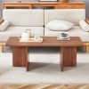 44.8 Inch Walnut Wood Grain MDF Coffee Table - Modern Luxury
