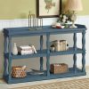 Console Table with 3-Tier Open Storage Spaces And Roman Column Effect Support Legs,Narrow Sofa Entry Table for Living Room