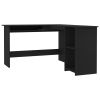 L-Shaped Corner Desk Black 47.2"x55.1"x29.5" Engineered Wood