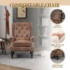 COOLMORE Wood Frame Armchair, Modern Accent Chair Lounge Chair with Sturdy Wood Legs for Living Room Bedroom (Coffee)
