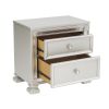 Glamorous Modern Design 1pc Nightstand of 2x Drawers Faux Crystal Knobs Silver Finish Furniture