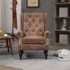 COOLMORE Wood Frame Armchair, Modern Accent Chair Lounge Chair with Sturdy Wood Legs for Living Room Bedroom (Coffee)