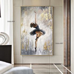 Handmade Oil Painting Canvas Wall Art, Ballet Girl, luxurious decorative painting (size: 50X70cm)