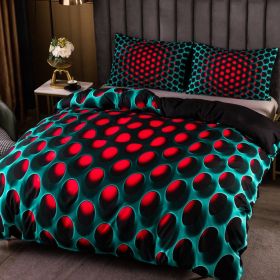 3pcs Stereoscopic Dense Holes Pattern Bedding Set; Colorful Duvet Cover Set (Without Quilt) (size: QUEEN)
