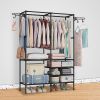 Metal Freestanding Multifunctional Clothes Wardrobe w/Shoe Rack