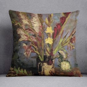 Vase with Gladioli 4 by Van Gogh Cushion (Insert: With Insert, size: 14" X 14")