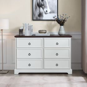 Modern Farmhouse 6-Drawer Chest of Drawers (Material: MDF, Color: White)