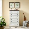 Modern 6 Drawer Dresser, Tall Chest of Drawers Closet Organizers & Storage Clothes - Easy Pull Handle