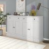 Sideboard Storage Buffet Cabinet with 2 Drawers & 4 Doors Adjustable Shelves