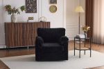 33 Inch Oversized Swivel Corduroy Lounge Chair - Plush Cushioned Armchair for Living Room, Bedroom, Office