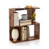 Living Room Bookshelf with Display Shelf for Small Space