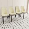 A set of 4 or 2 dining chair, modern style chair made of high-quality PU Leather fabric with thick soft cushions, black metal leg kitchen chair