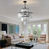 Black Luxury Crystal Chandelier Modern Chandeliers Lights Fixture Hanging Pendant Light Fixture for Dining Room Bedroom Living Room Dia 19.7 Inch-Blac