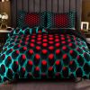 3pcs Stereoscopic Dense Holes Pattern Bedding Set; Colorful Duvet Cover Set (Without Quilt)