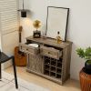 Farmhouse Buffet Cabinet with Storage Sideboard with 2 Drawers, Wine Bar Cabinet with Removable Wine Racks Storage Shelves