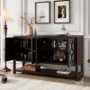 Elegant Retro Console Table/Storage Cabinet/Sideboard with Mirrored Doors,Spacious Shelves,and Durable Acacia Wood Legs - Perfect for Living Room